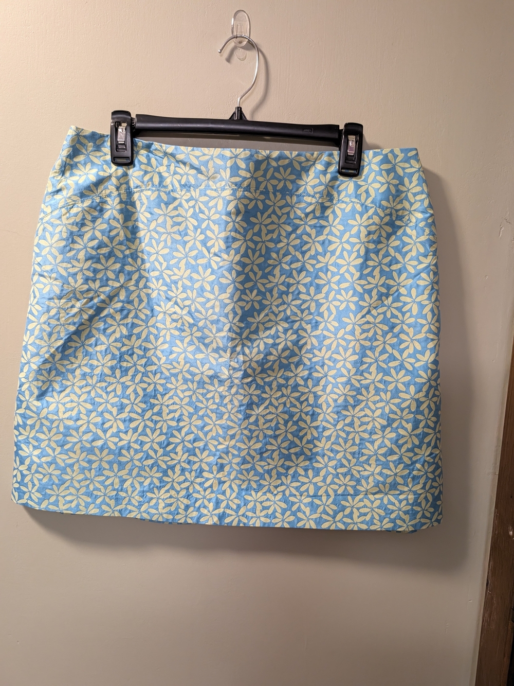 Context Petites Blue and Green Floral A-Line Skirt SZ 14P